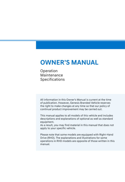 2021 Genesis GV80 Owner's Manual | English