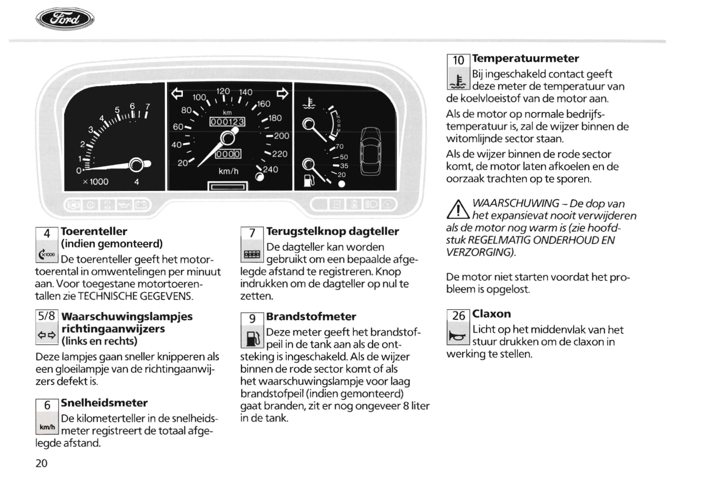 1985-1987 Ford Scorpio Owner's Manual | Dutch