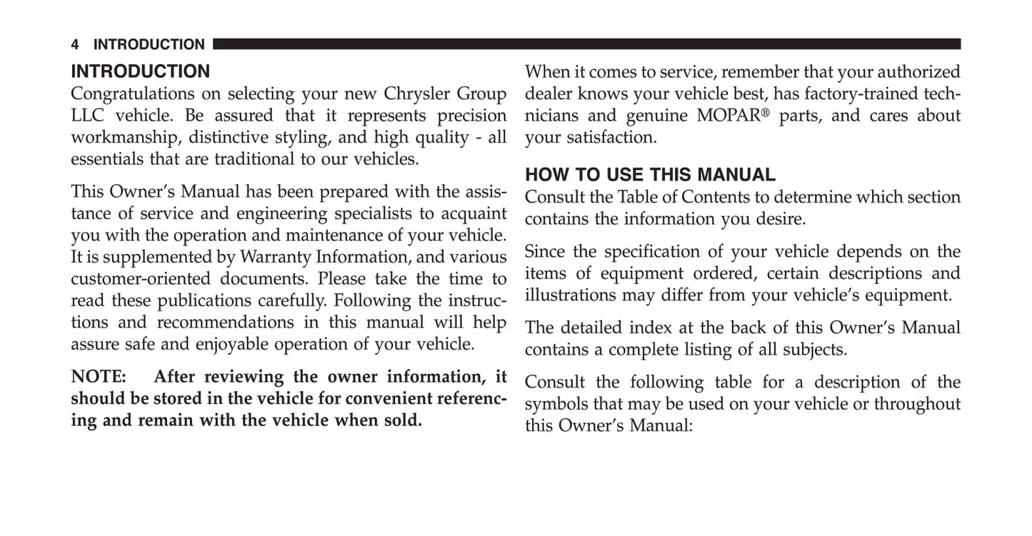 2012 Dodge Challenger SRT8 Owner's Manual | English