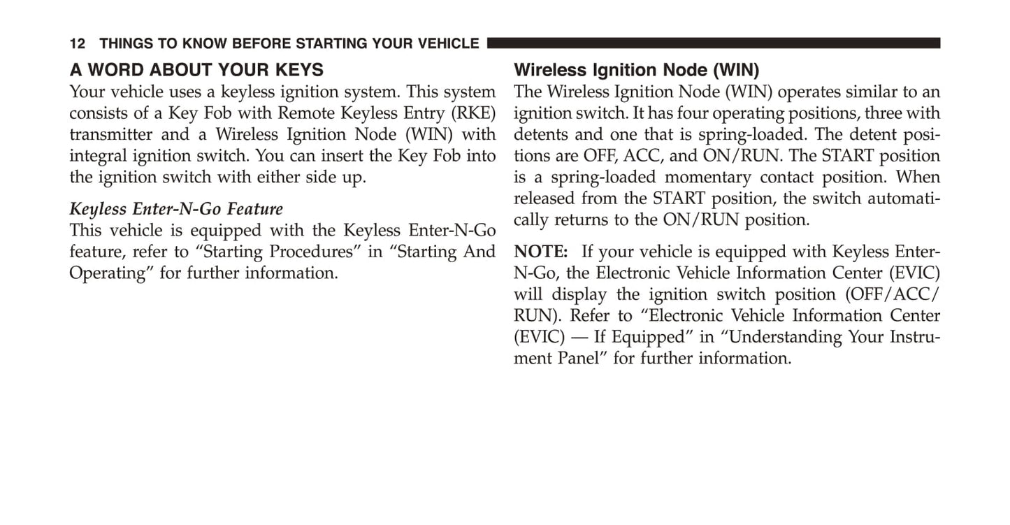 2012 Dodge Challenger SRT8 Owner's Manual | English