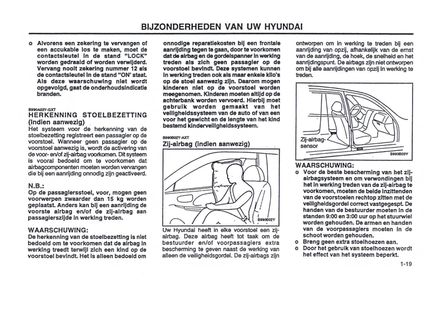 2000-2001 Hyundai Trajet Owner's Manual | Dutch