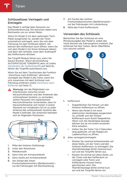 2013-2016 Tesla Model S Owner's Manual | German