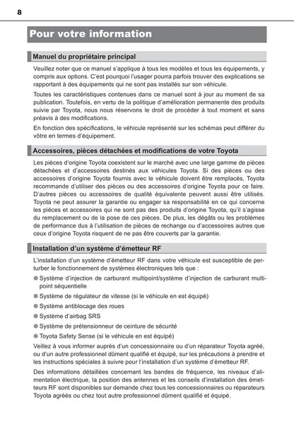 2016 Toyota Avensis Bedienungsanleitung | Französisch