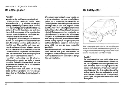 2000-2006 Daihatsu Terios Bedienungsanleitung | Niederländisch