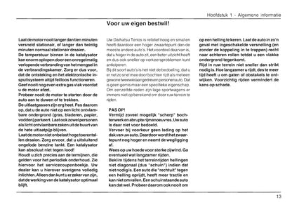 2000-2006 Daihatsu Terios Bedienungsanleitung | Niederländisch
