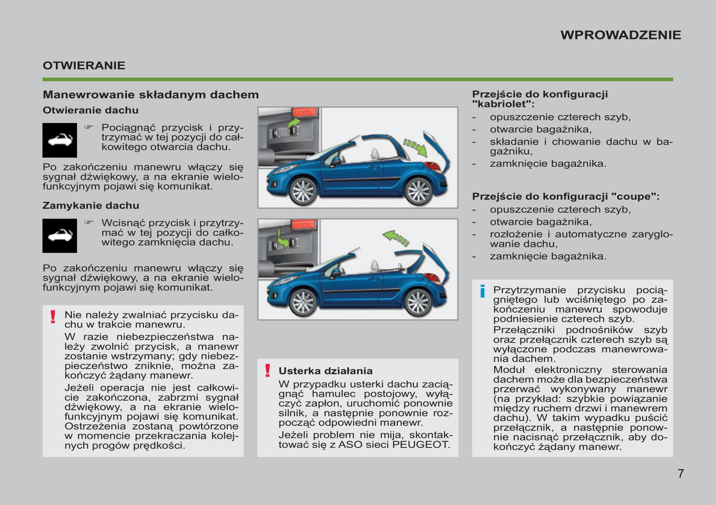 2014-2015 Peugeot 207 CC Bedienungsanleitung | Polnisch