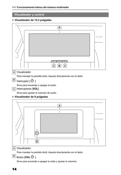 Toyota bZ4X Multimedia Manual de Instrucciones 2022 - 2023