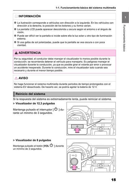 Toyota bZ4X Multimedia Manual de Instrucciones 2022 - 2023