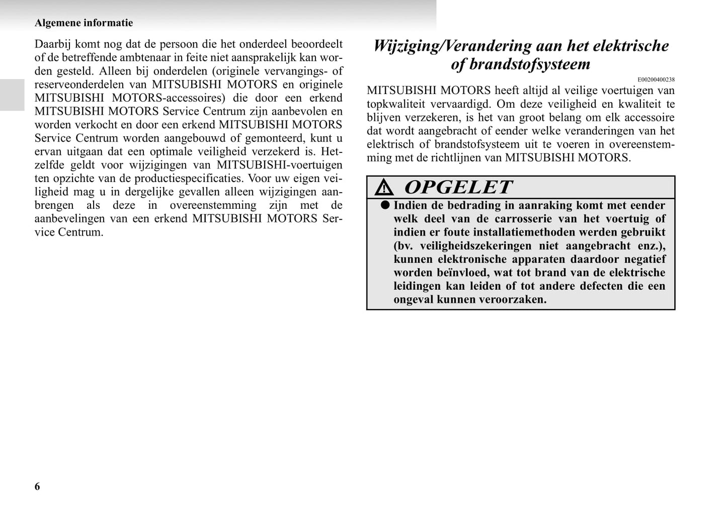 2004-2011 Mitsubishi Grandis Gebruikershandleiding | Nederlands