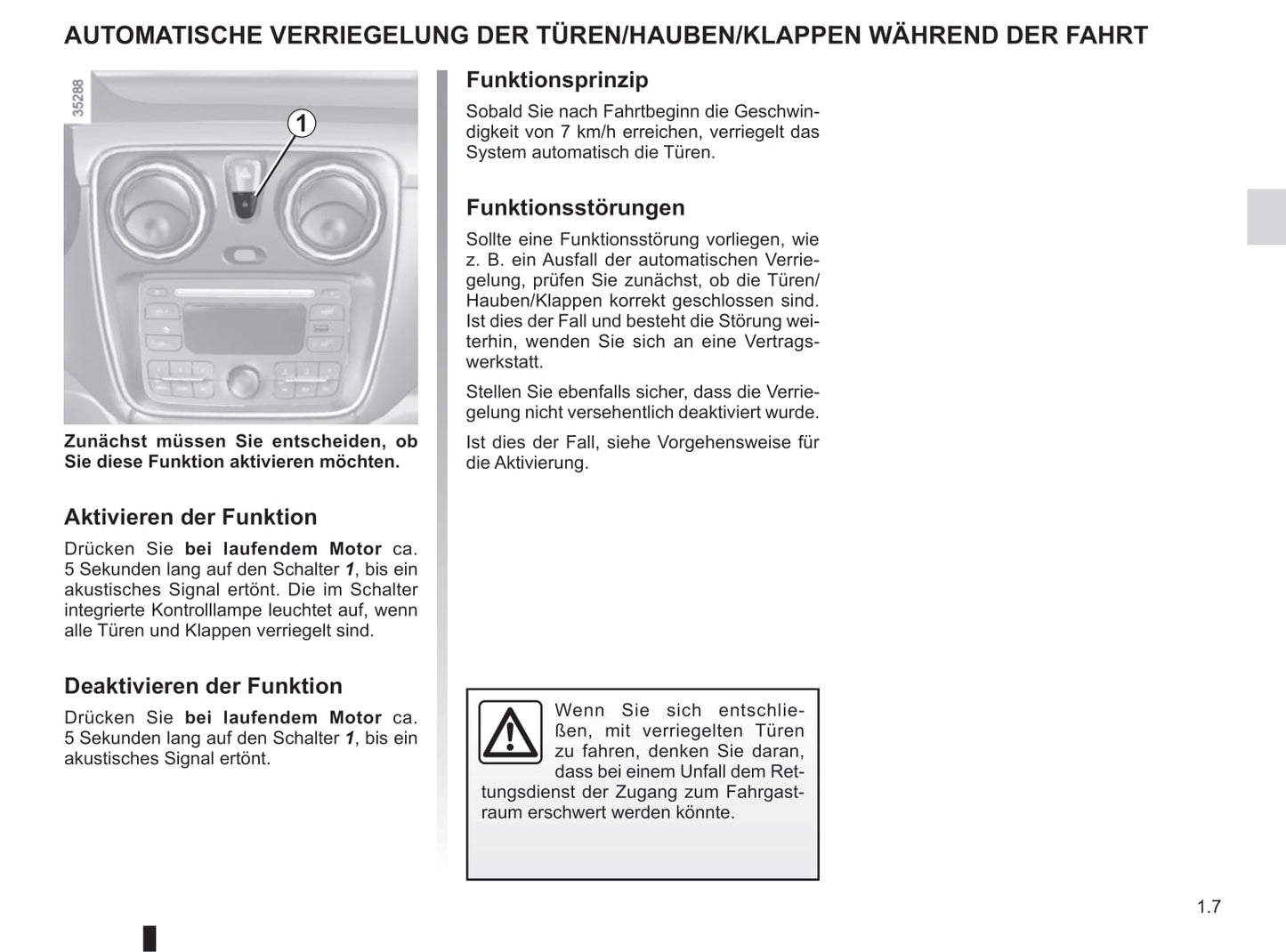 2015-2016 Dacia Dokker Van Owner's Manual | German