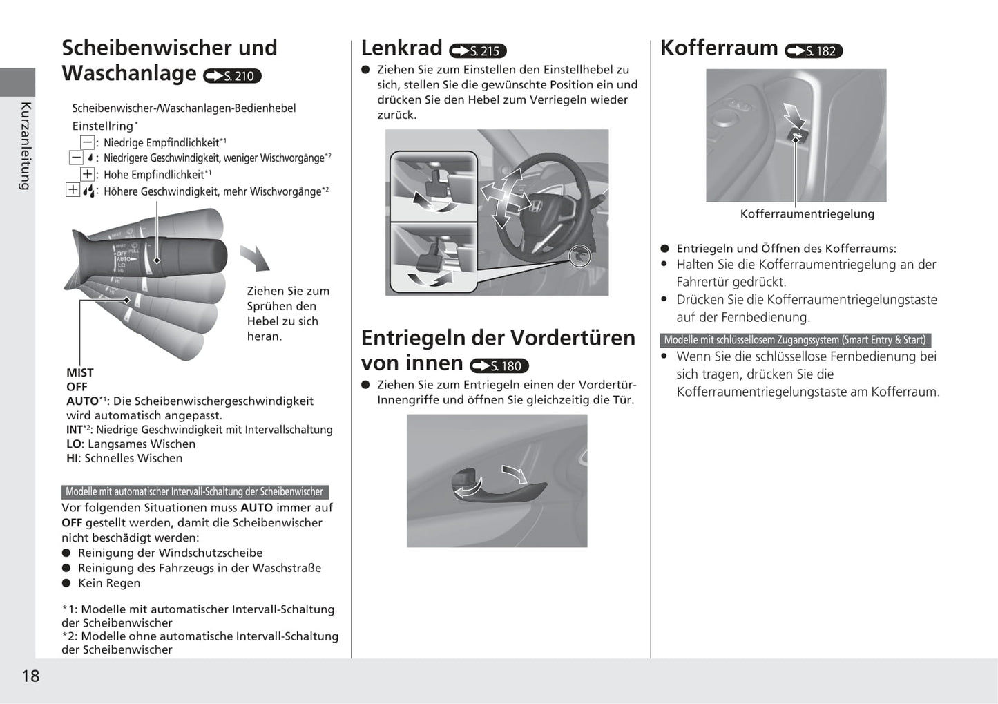 2017-2018 Honda Civic Sedan Diesel Bedienungsanleitung | Deutsch