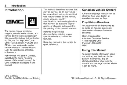 2020 GMC Yukon Owner's Manual | English