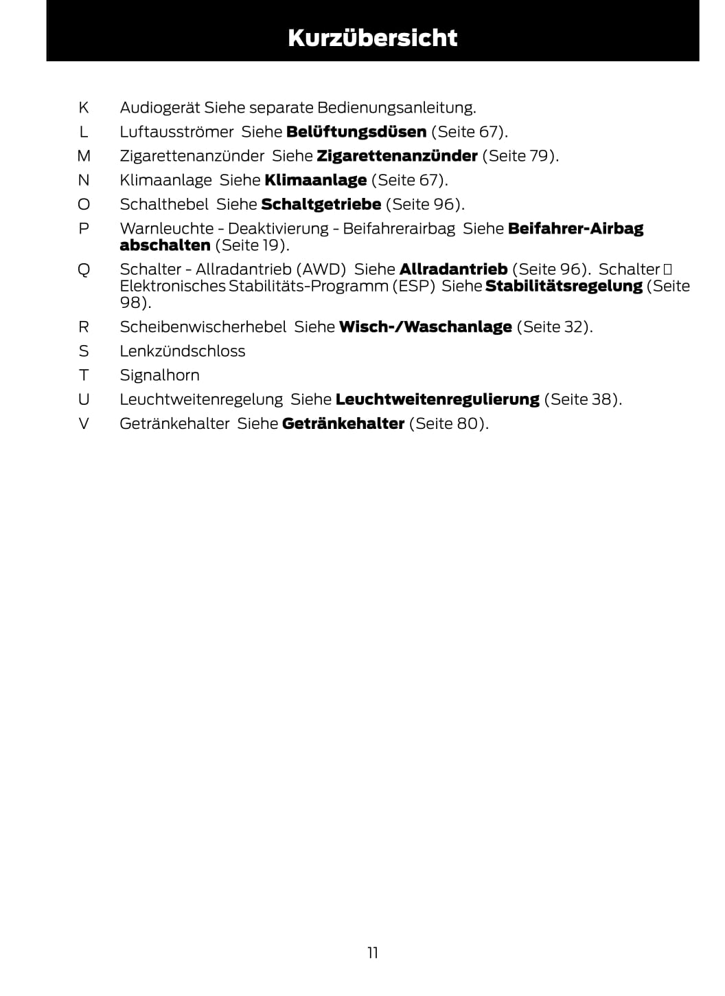 2011-2012 Ford Transit Bedienungsanleitung | Deutsch