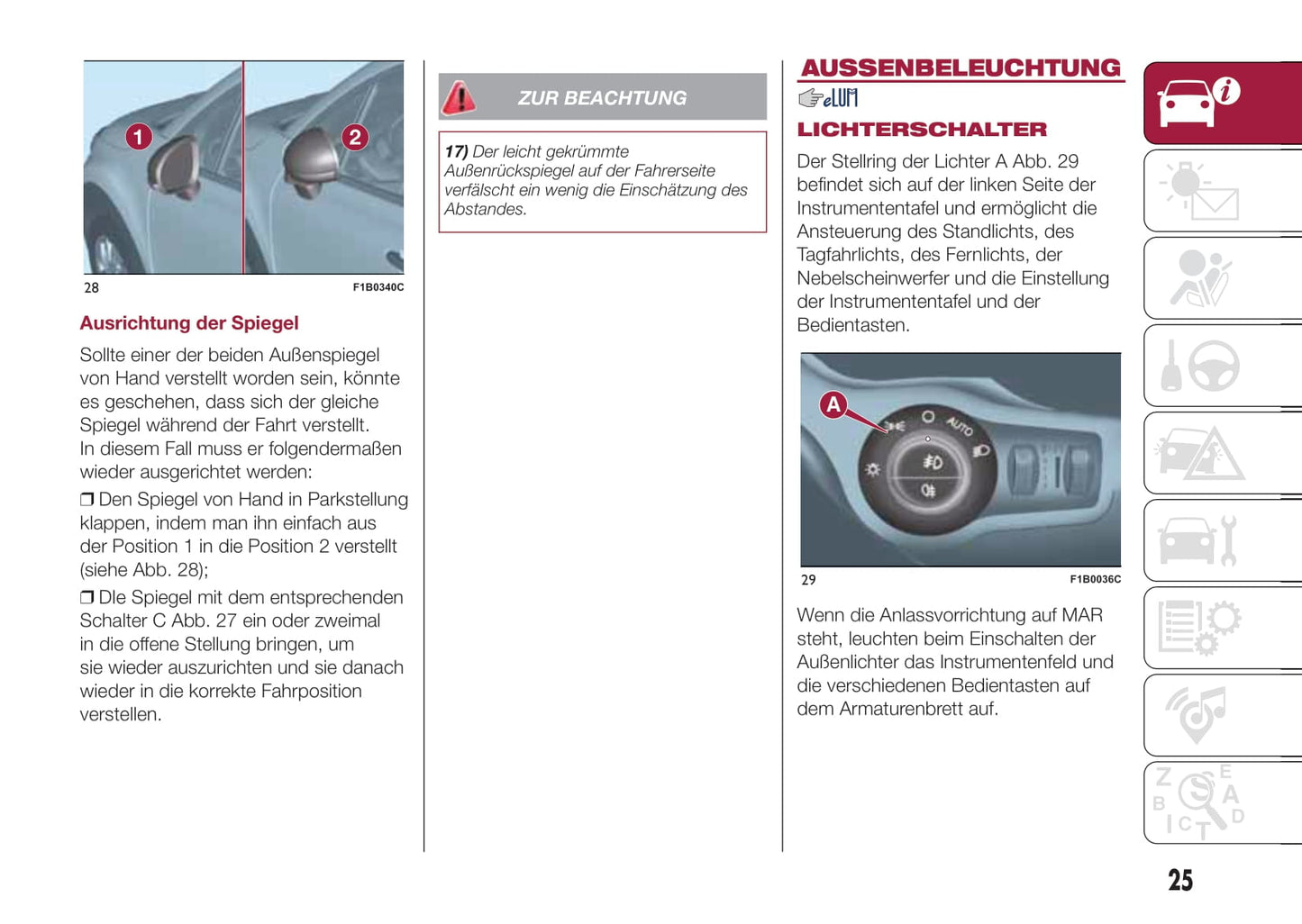 2015-2018 Fiat 500X Manuel du propriétaire | Allemand