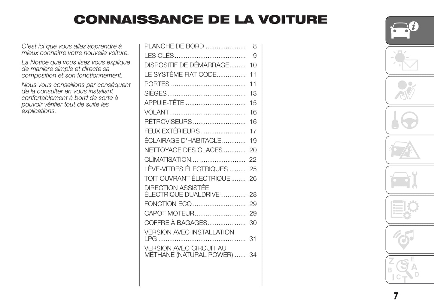 2012-2019 Fiat Punto Manuel du propriétaire | Français