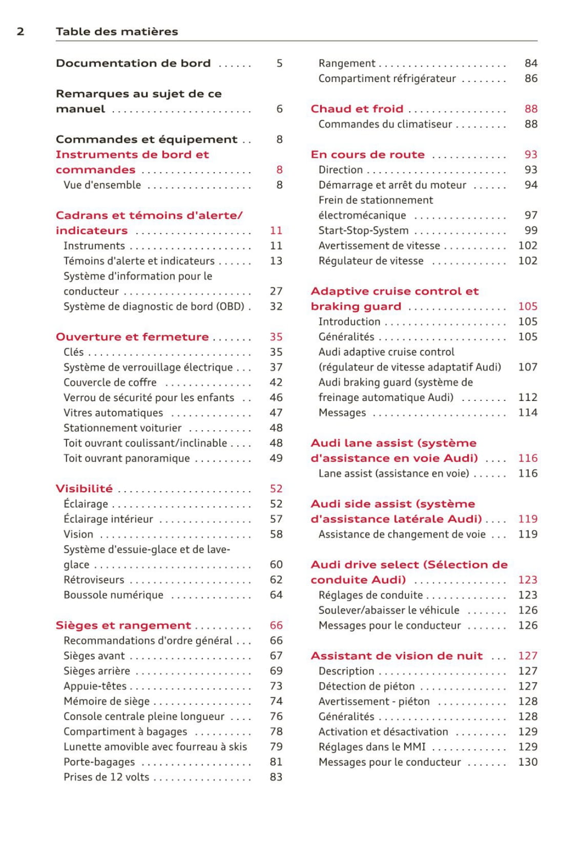 2010-2013 Audi A8/S8 Gebruikershandleiding | Frans