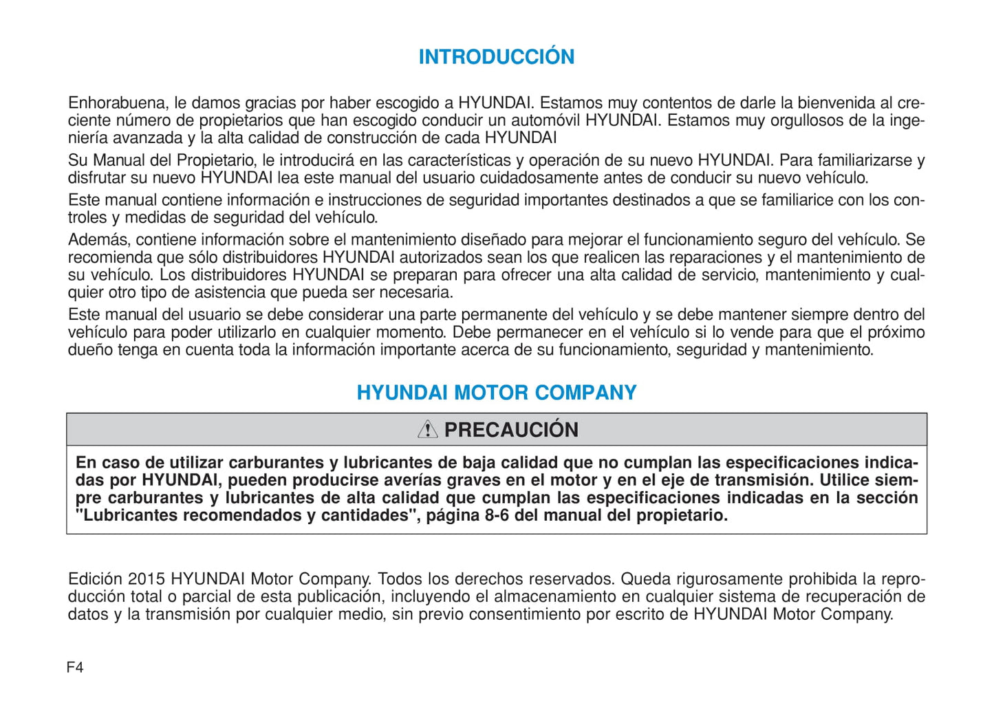 2015-2016 Hyundai i20 Gebruikershandleiding | Spaans