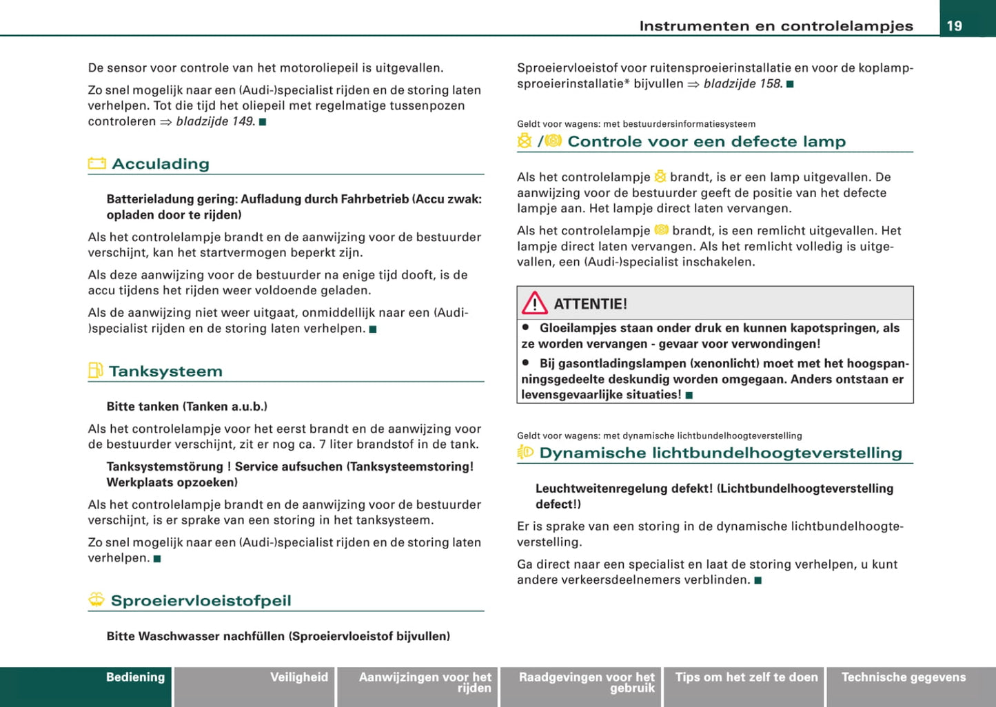 2006-2010 Audi TT Coupé/TTS Coupé/TT RS Coupé Owner's Manual | Dutch