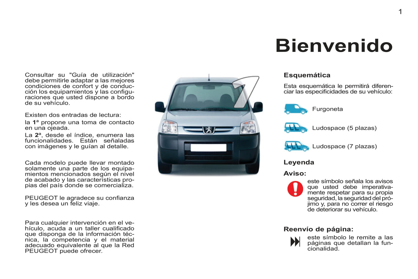 2011-2012 Peugeot Partner Origin Gebruikershandleiding | Spaans