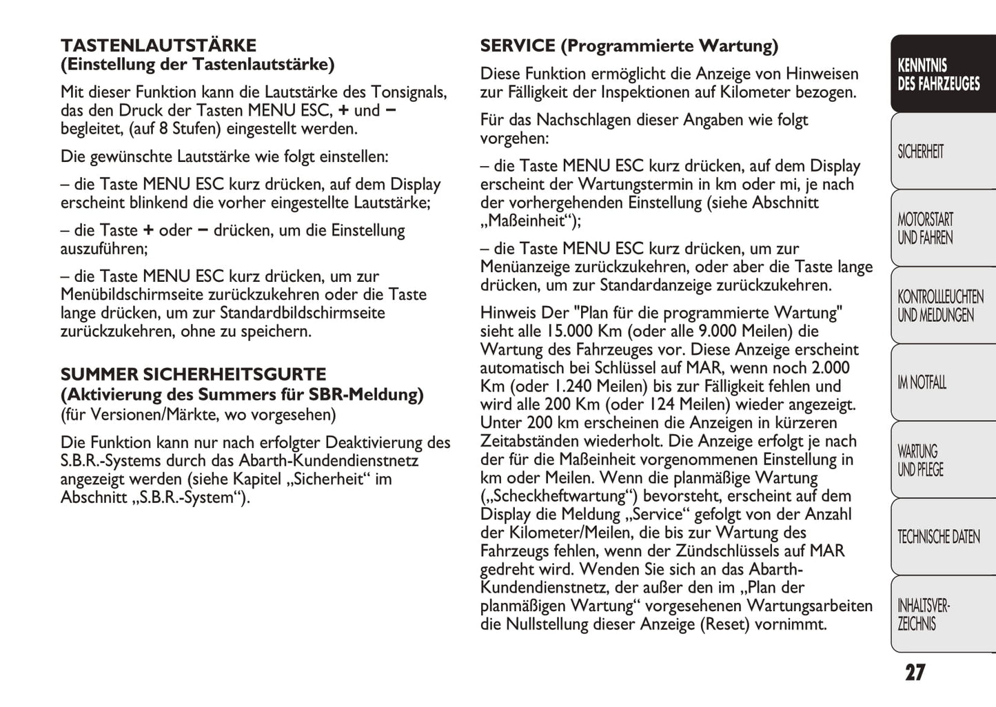2010-2014 Abarth Punto Evo Owner's Manual | German