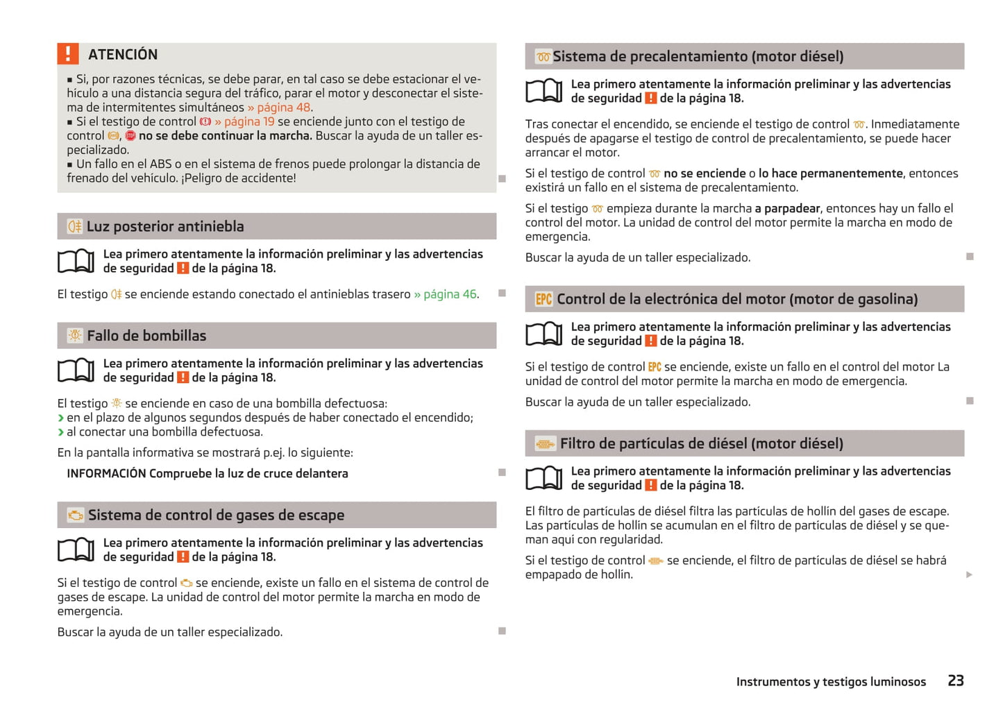 2013-2014 Skoda Yeti Owner's Manual | Spanish
