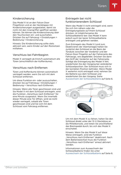 2016-2020 Tesla Model X Owner's Manual | German