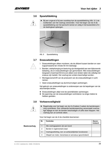 2011 Hymer B544 Gebruikershandleiding | Nederlands
