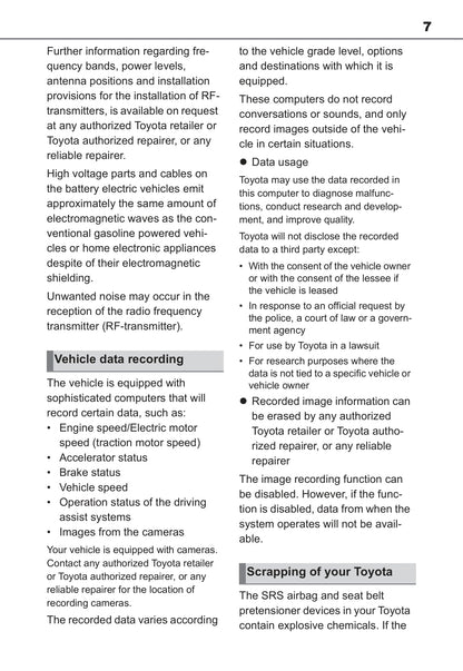 2022 Toyota bZ4X Gebruikershandleiding | Engels