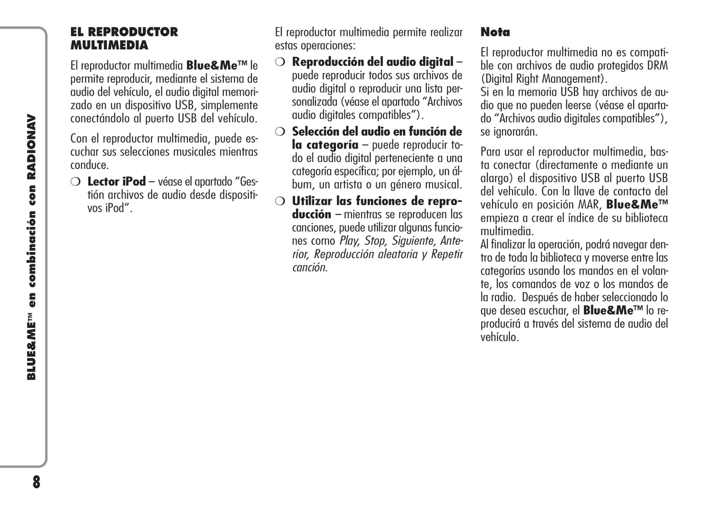 Alfa Romeo Blue&Me en Combinación con Radionav Instrucciones 2011