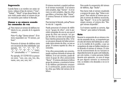 Alfa Romeo Blue&Me en Combinación con Radionav Instrucciones 2011