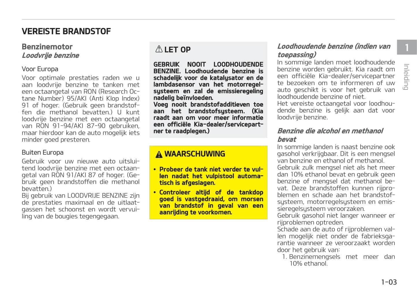 2018-2019 Kia Carens Owner's Manual | Dutch