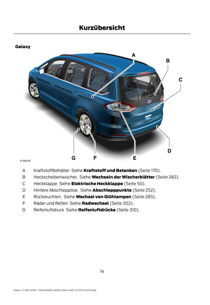 2015-2016 Ford Galaxy/S-Max Bedienungsanleitung | Deutsch