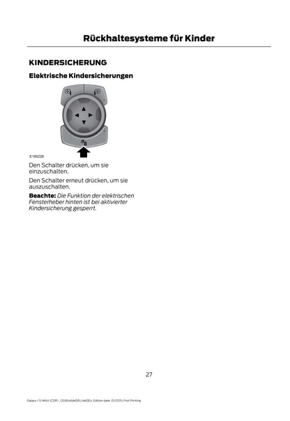 2015-2016 Ford Galaxy/S-Max Gebruikershandleiding | Duits