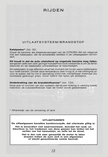 1997-1998 Citroën XM Gebruikershandleiding | Nederlands