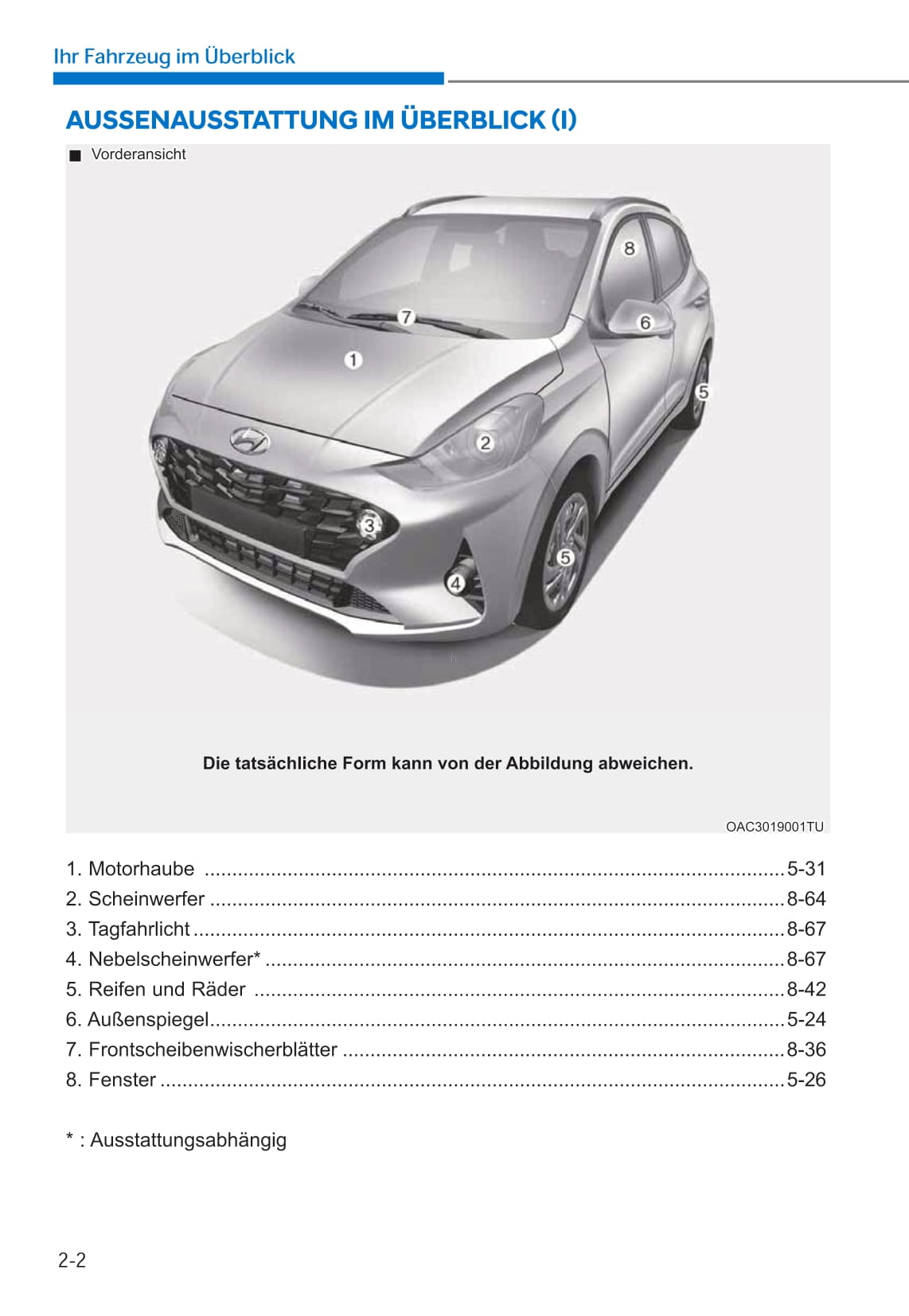 2019-2020 Hyundai i10 Bedienungsanleitung | Deutsch