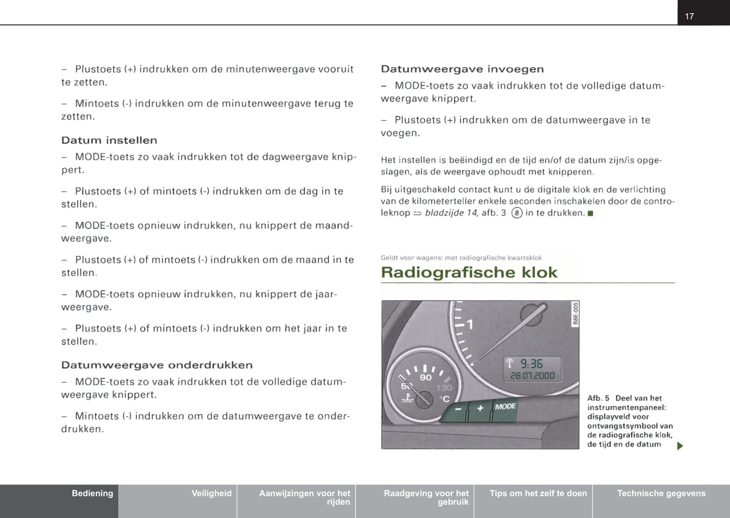 2001-2004 Audi A4 Owner's Manual | Dutch