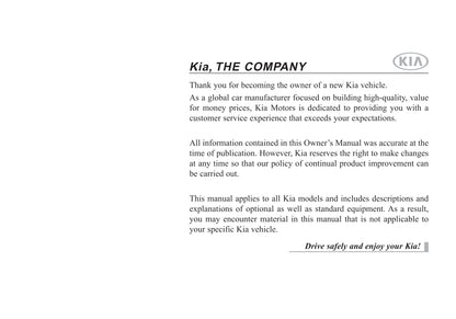 2016 Kia Rio Owner's Manual | English