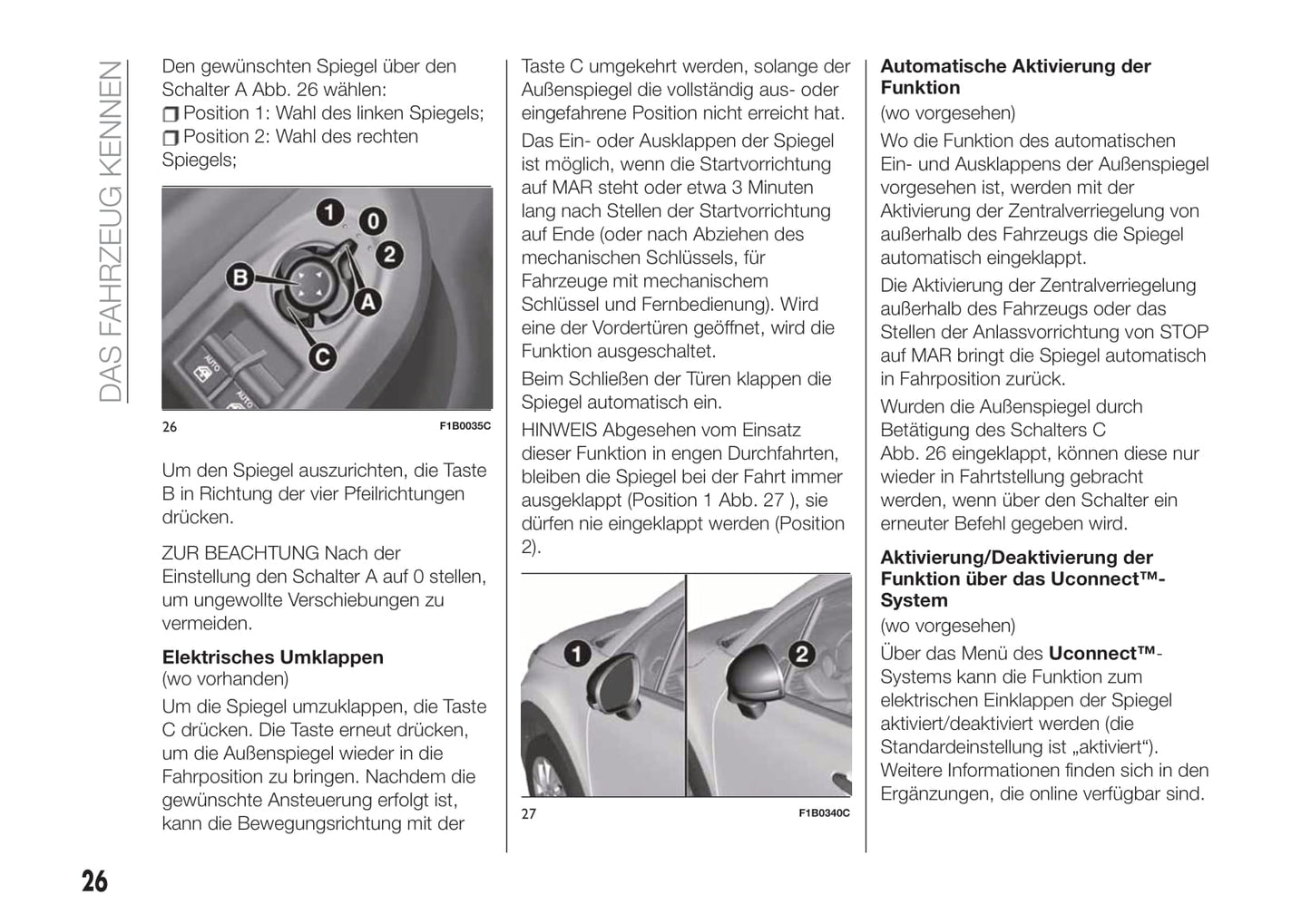 2019-2020 Fiat 500X Owner's Manual | German