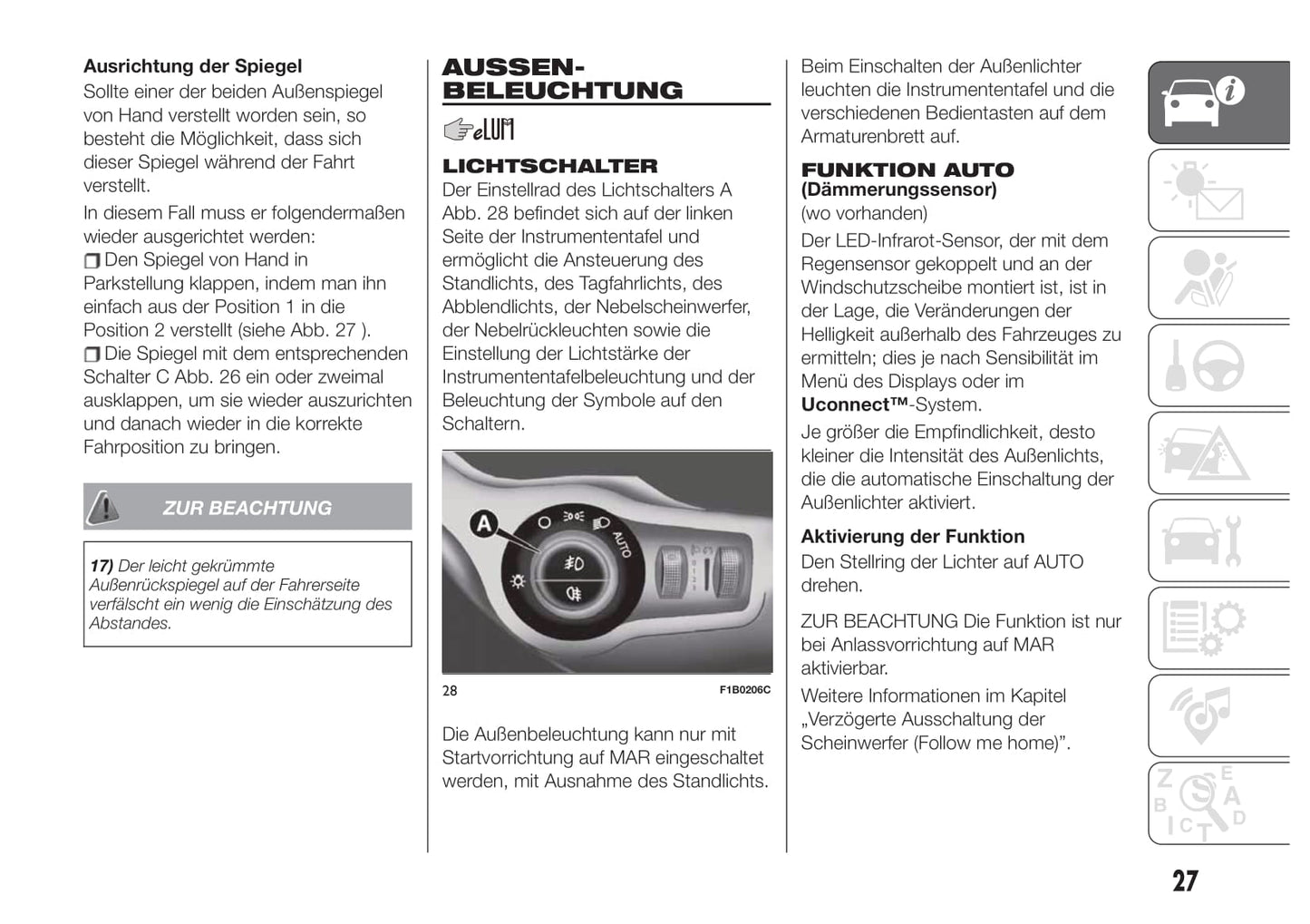 2019-2020 Fiat 500X Owner's Manual | German