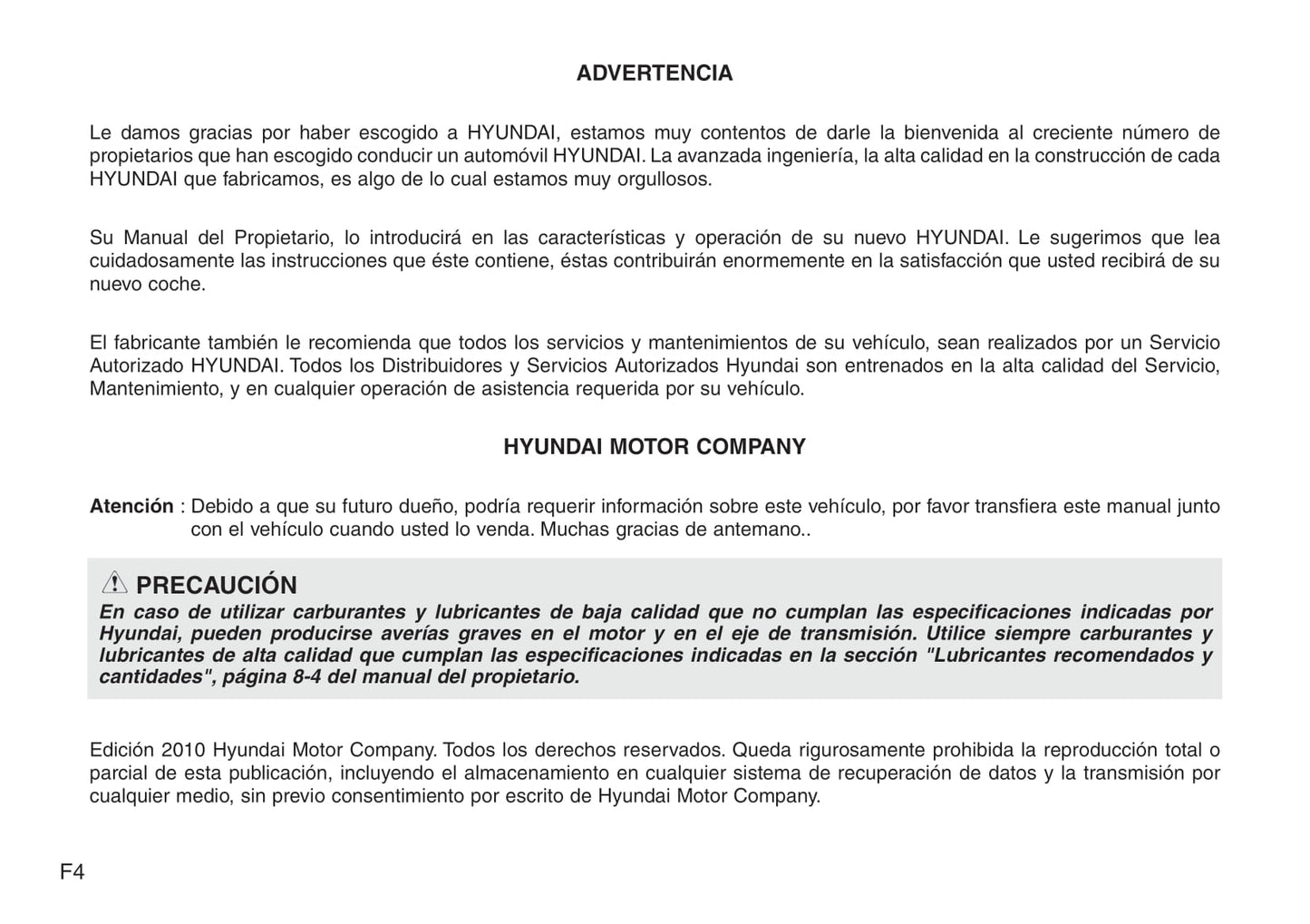 2010-2011 Hyundai Santa Fe Gebruikershandleiding | Spaans