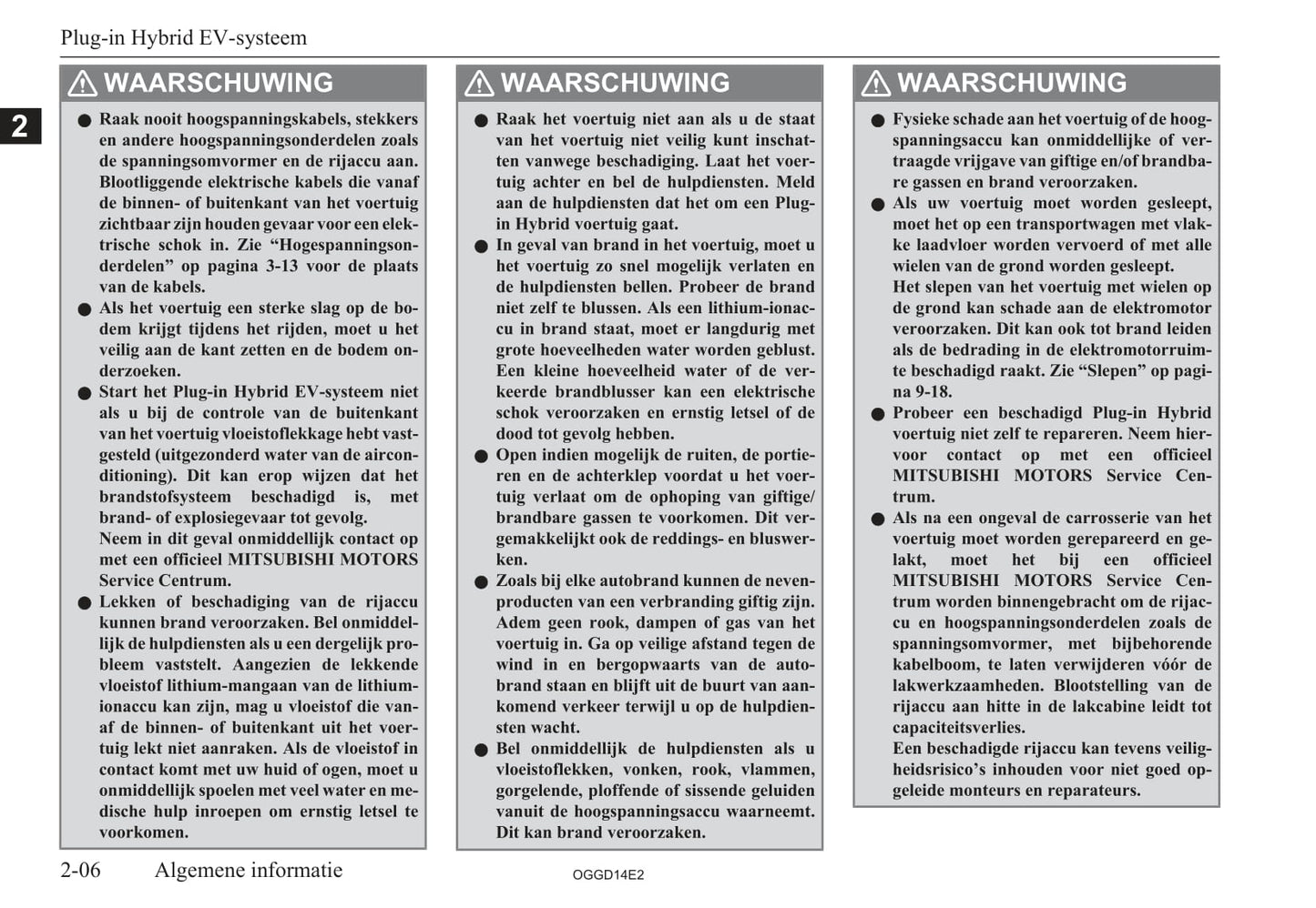 2012-2015 Mitsubishi Outlander PHEV Owner's Manual | Dutch