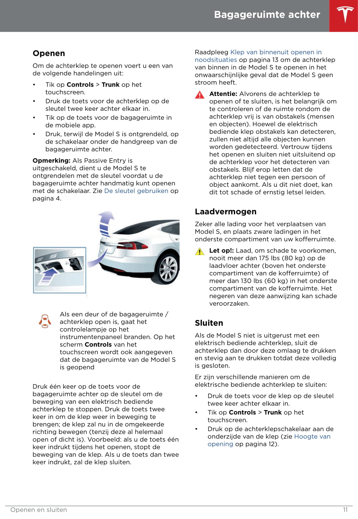 2016-2019 Tesla Model S Owner's Manual | Dutch