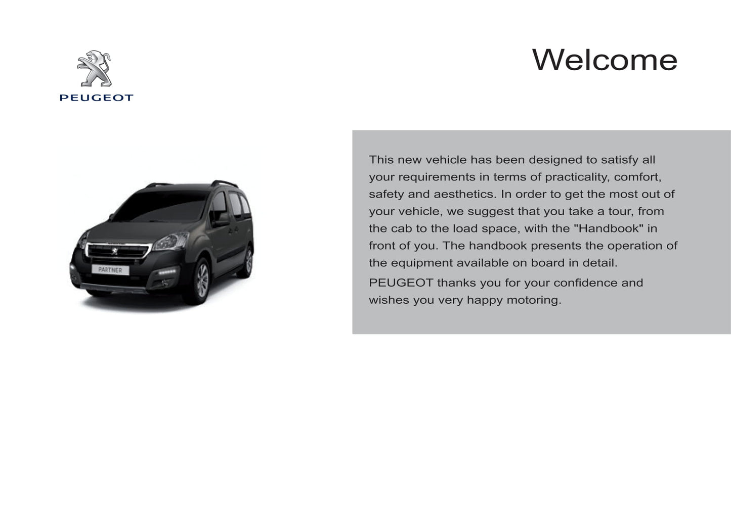 2015 Peugeot Partner Tepee Bedienungsanleitung | Englisch