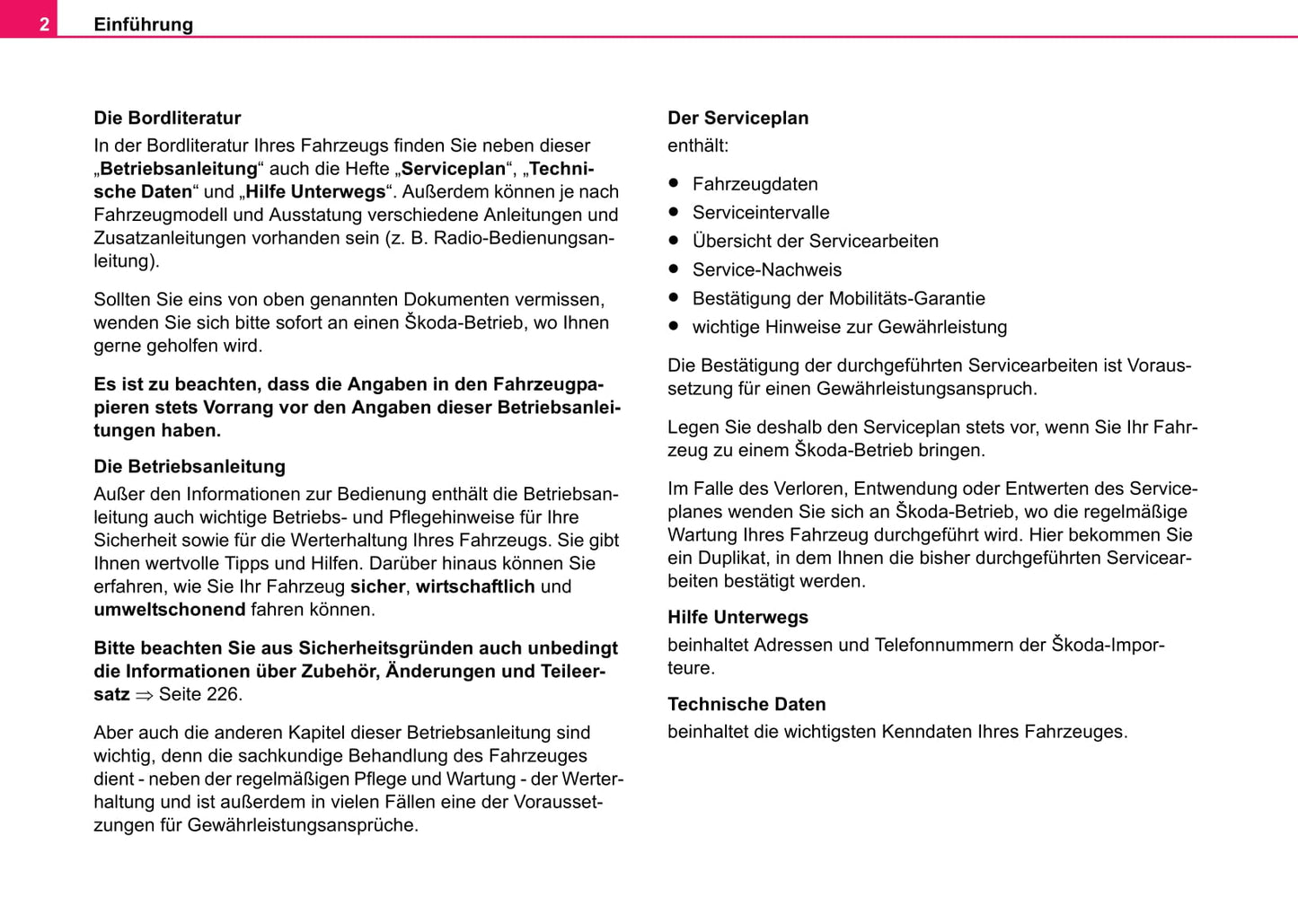 2002-2006 Skoda Suberb Bedienungsanleitung | Deutsch