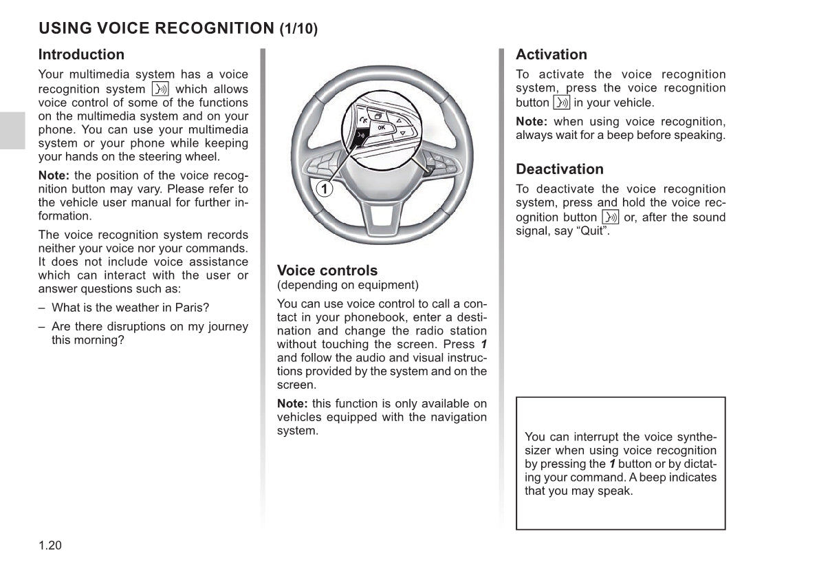 2020 - 2023 Renault Easy Connect Infotainment Manual | English