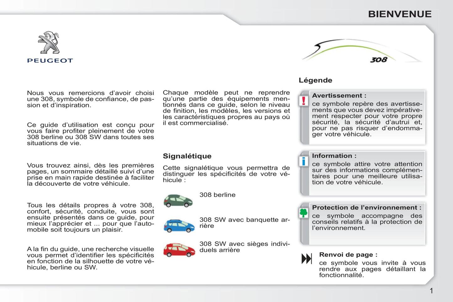 2010-2011 Peugeot 308 Gebruikershandleiding | Frans