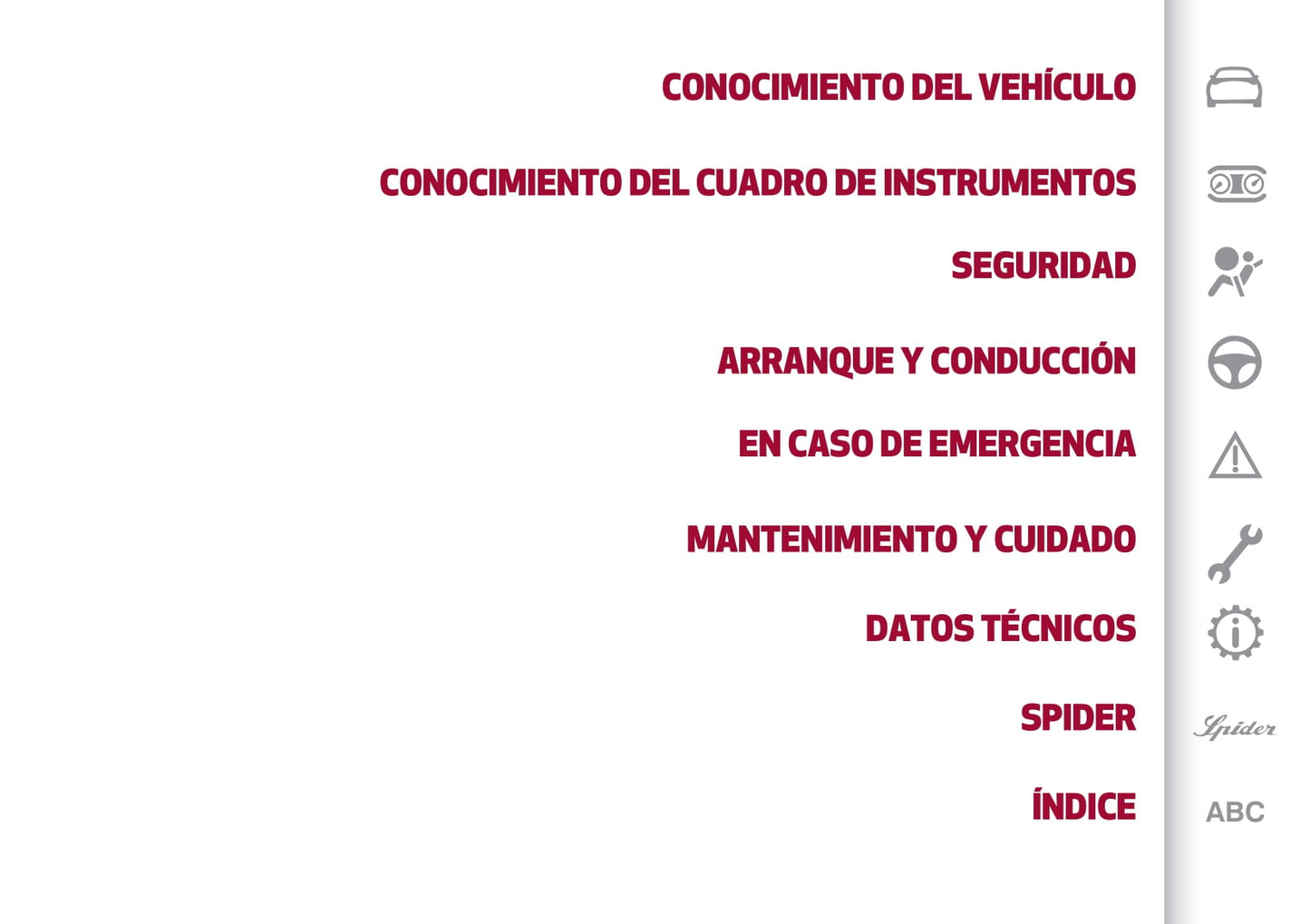 2016-2018 Alfa Romeo 4C Bedienungsanleitung | Spanisch
