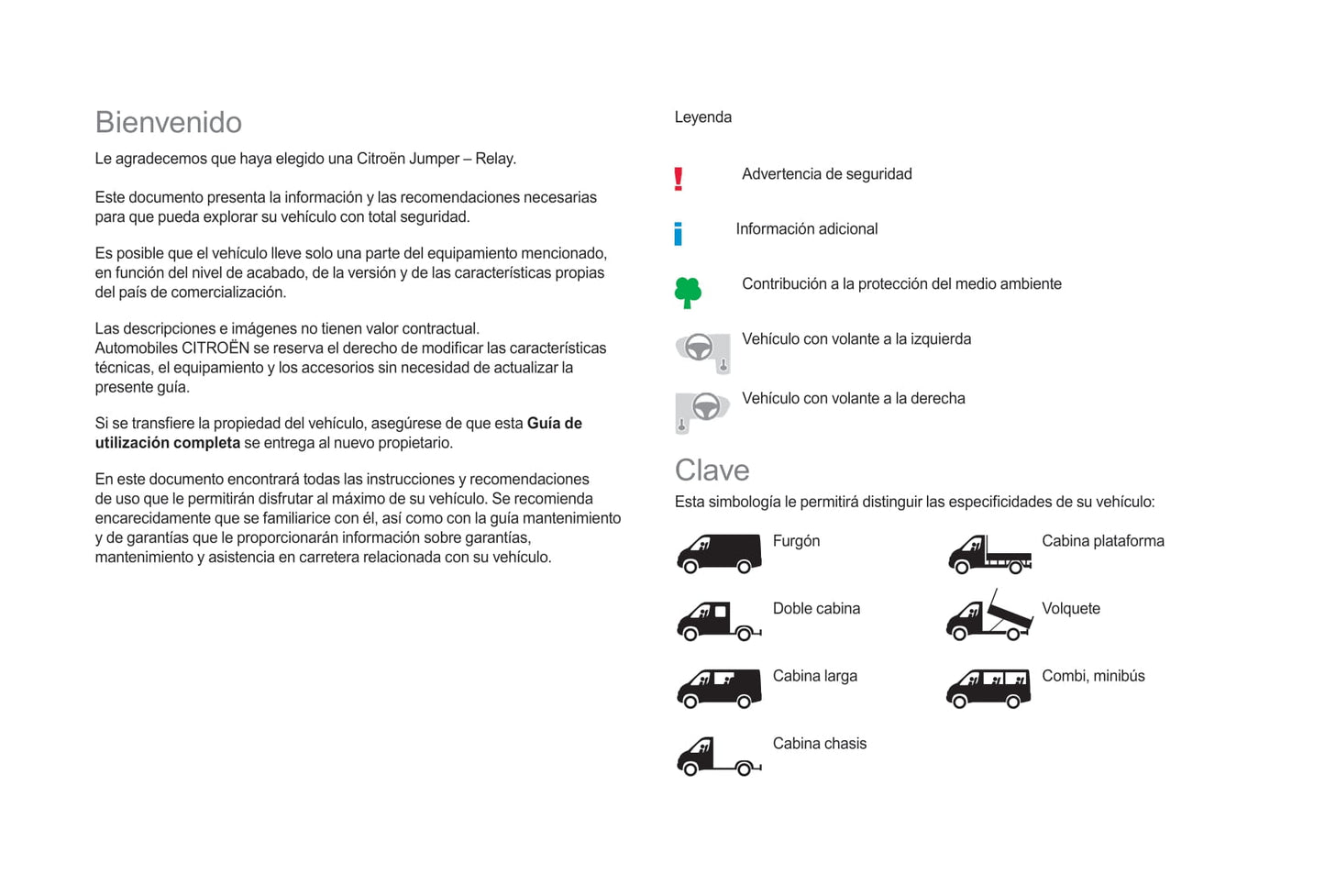 2017-2019 Citroën Jumper/Relay Owner's Manual | Spanish