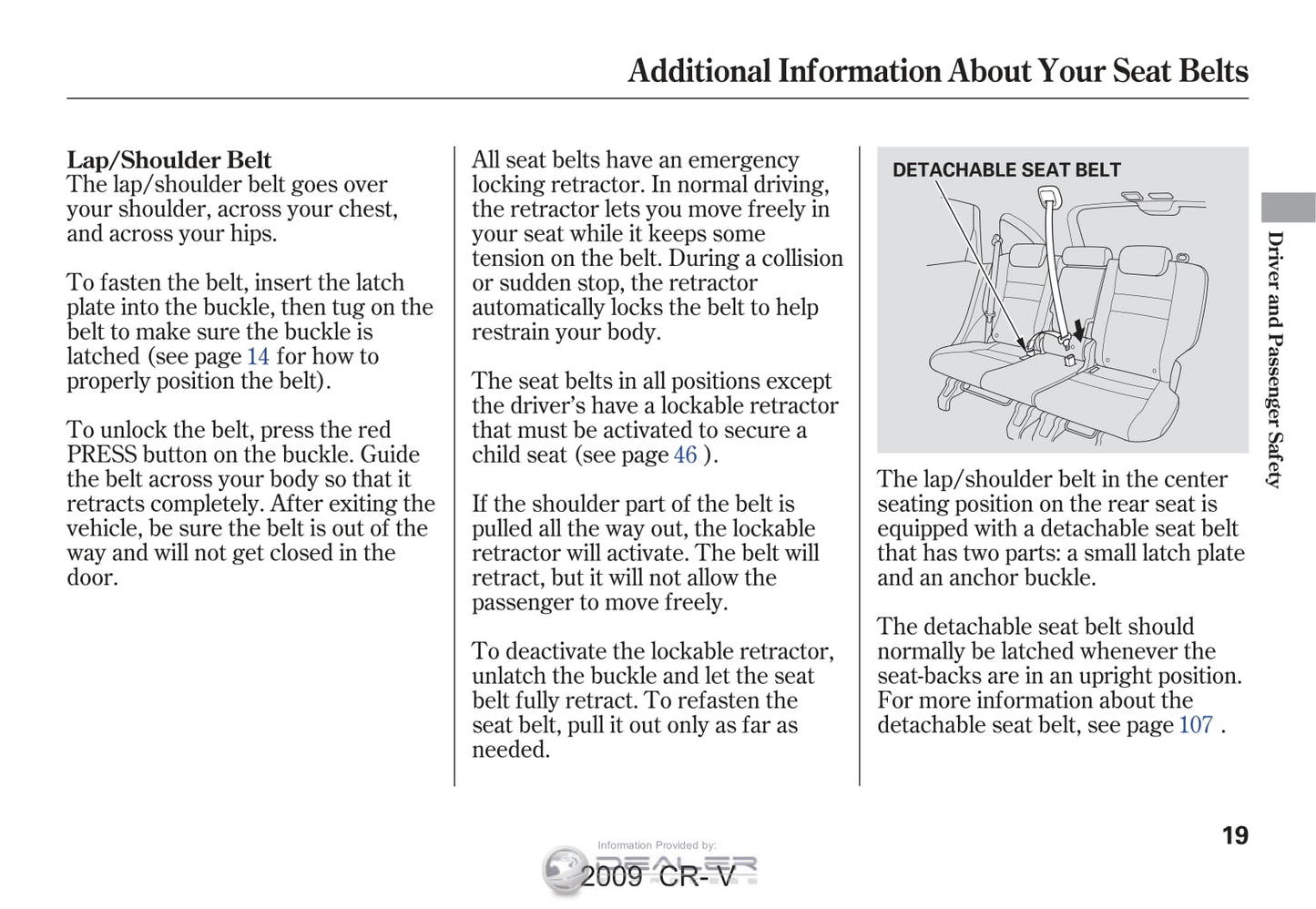 2009 Honda CR-V Owner's Manual | English