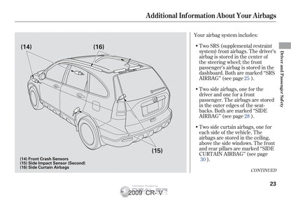 2009 Honda CR-V Gebruikershandleiding | Engels